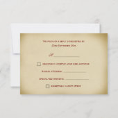 エレガントなRSVPの応答はヴィンテージの葉スクロールを梳きます 出欠カード (裏面)