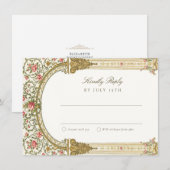 エレガントなRSVPカード バロックゴールド 招待状 (正面/裏面)