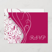 エレガントなRSVPカード 出欠カード (正面/裏面)