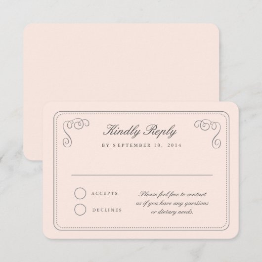 エレガントなRSVP 出欠カード (正面/裏面)