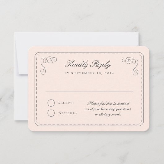 エレガントなRSVP 出欠カード (正面)