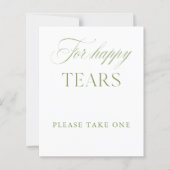 エレガントなsage greenとホワイトのHappy Tearsサイン (正面)