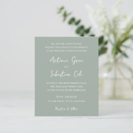 エレガントなsage greenの予算に合わせた結婚式招待状
