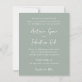 エレガントなsage greenの予算に合わせた結婚式招待状 (正面)