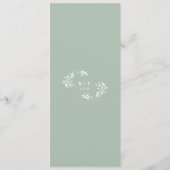 エレガントなsage greenの結婚式の装飾 メニュー (裏面)
