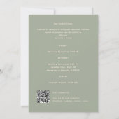 エレガントなsage greenの結婚式ウィークエンドウェルカムレター 招待状 (裏面)