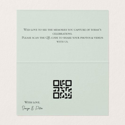 エレガントなsage greenの結婚式封筒カード (内部フラット)