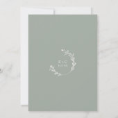 エレガントなsage greenの結婚式座席表サインカード 招待状 (裏面)