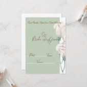 エレガントなsage greenの結婚式招待状カード | 花嫁 カード (正面/裏面インサイチュ)