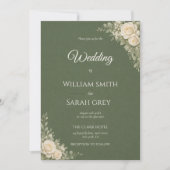 エレガントなsage greenの結婚式招待状 招待状 (正面)