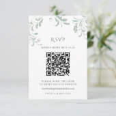 エレガントなsage greenの結婚式QRコード返信オンライン 出欠カード (スタンド正面)