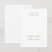エレガントなsage greenベージュの結婚式プレイスカード 招待状 (正面/裏面)