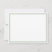 エレガントなsage greenボーダー 名前入り ノートカード (裏面)