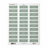 エレガントなsage green 返信先住所ラベル ラベル (フルシート)