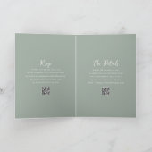 エレガントなsage green QRコード モダンな結婚式 招待状 (内部)