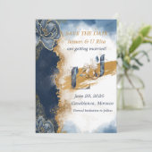 エレガントなSave The Dateカード | Hamza U Rita 招待状 (スタンド正面)