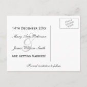 エレガントなSave The Dateパーティー スパークル ブルー 案内ポストカード (裏面)