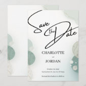 エレガントなSave the Date ウェディング招待状 セーブザデート (正面/裏面)