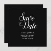 エレガントなSave The Date 感謝カード (正面/裏面)