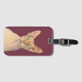 エレガントなSphynx猫の水彩画のイラストレーション ラゲッジタグ (正面横)