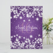エレガントなSweet sixteenのパーティーの冬の輝きの紫色 招待状 (スタンド正面)