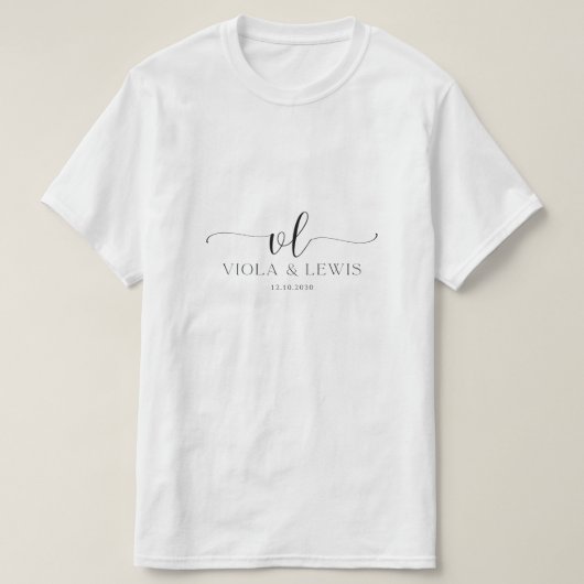 エレガントなViola & Lewisのオリジナル結婚記念日Tシャツ Tシャツ (デザイン正面)