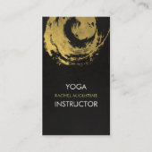 エレガントなYOGA ゴールド箔筆文字 ZENシンボル 名刺 (正面)