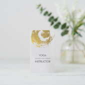 エレガントなYOGA ゴールド箔 刷毛 画 ゼン シンボル 名刺 (スタンド正面)
