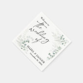 ～エレガントにようこそ結婚の緑 スタンダードカクテルナプキン (角)