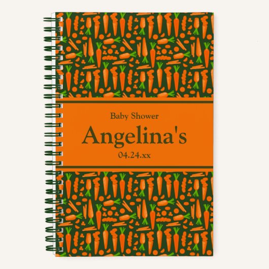 エレガントにんじん赤ちゃんシャワーギフトリスト ノートブック (正面)