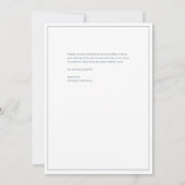 エレガントにシックな埃っぽいブルー結婚ズ サンキューカード (裏面)