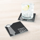 エレガントにドレスアップして父の日の幸せな願いを届ける ガラスコースター (アングル)