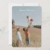 エレガントに台本されたメリークリスマス家族の写真 シーズンカード (正面)