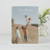 エレガントに台本されたメリークリスマス家族の写真 シーズンカード (スタンド正面)