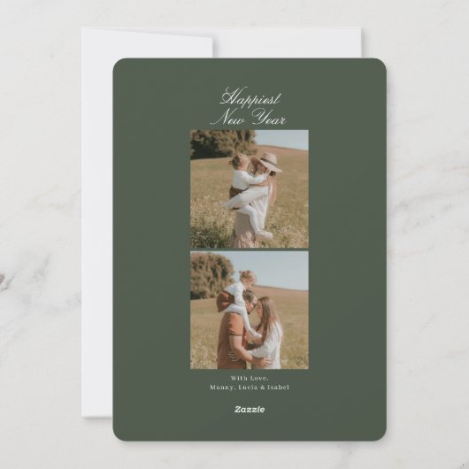 エレガントに台本されたメリークリスマス家族の写真 シーズンカード (裏面)