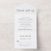 エレガントに私たちと一緒にお祝いを ウェディング・レセプション オールインワン招待状 (内側)