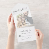 エレガントに私たちと一緒に祝おう ウェディング レセプション フォト オールインワン招待状 (貼ってはがせる)