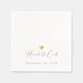 エレガントに署名さ結婚れた スタンダードカクテルナプキン (正面)