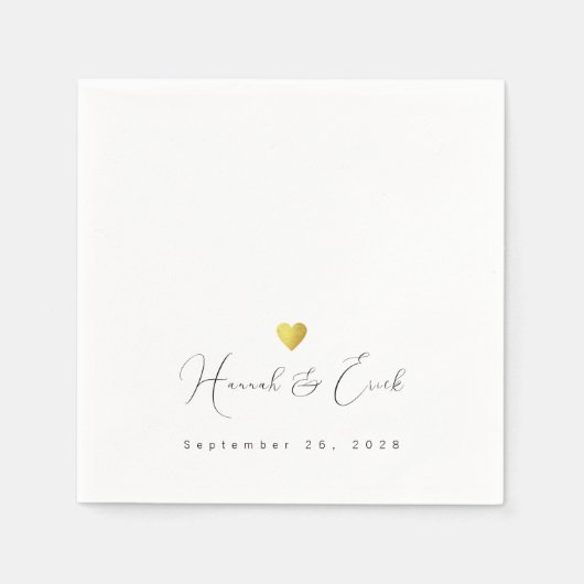 エレガントに署名さ結婚れた スタンダードカクテルナプキン (正面)