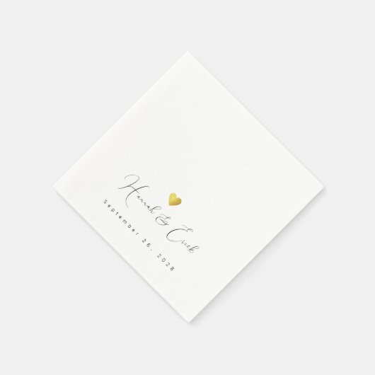 エレガントに署名さ結婚れた スタンダードカクテルナプキン (角)