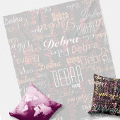 エレガントに重なった名前オールオーバープリント フリースブランケット