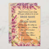 「エレガントに魅惑されたヴィンテージインスパイアの結婚声 招待状 (正面/裏面)