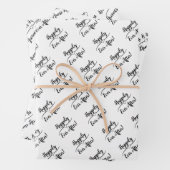 エレガントのカスタマイズウィッシュ名の白黒 ラッピングペーパーシート (インサイチュ)