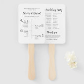 エレガントのユニーク結婚モダンタイムラインプログラム ハンドファン (正面&裏面)