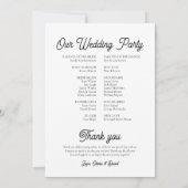 エレガントのユニーク結婚モダンタイムラインプログラム 招待状 (裏面)