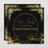 エレガントのユニーク誓い結婚の招待状 招待状 (正面/裏面)