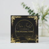 エレガントのユニーク誓い結婚の招待状 招待状 (スタンド正面)