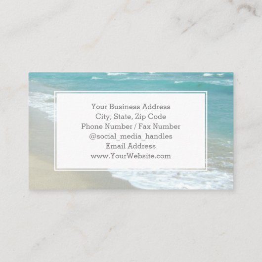 エレガントのリラックスビーチスパ旅行休暇 名刺 (裏面)