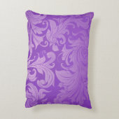 、エレガントのヴィンテージ、花柄、美しいダマスク織紫色 アクセントクッション (裏面(縦))