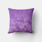、エレガントのヴィンテージ、花柄、美しいダマスク織紫色 クッション (裏面)